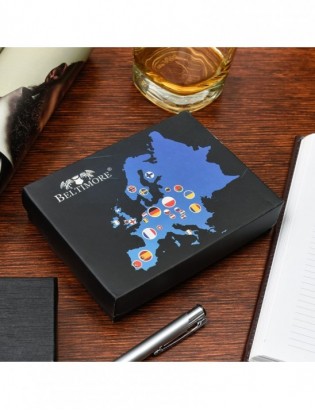 Portfel skórzany męski mały poziomy z flagą czarny RFiD Beltimore D58 - zdjęcie 3