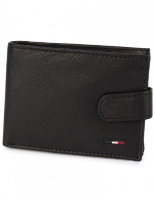 Portfel skórzany męski mały poziomy z flagą czarny RFiD Beltimore D58 - zdjęcie 5