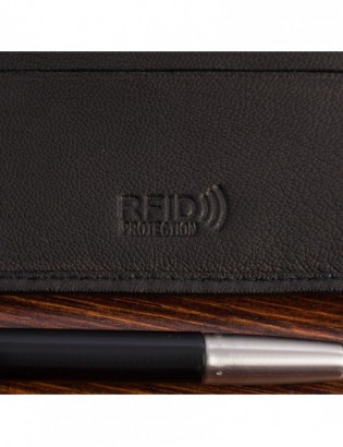 Portfel skórzany męski mały poziomy z flagą czarny RFiD Beltimore D58 - zdjęcie 10