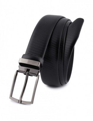Pasek męski skórzany premium 3,5 cm skóra licowa Beltimore czarny E42 - zdjęcie 5