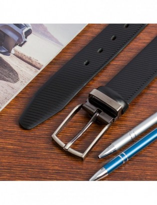 Pasek męski skórzany premium 3,5 cm skóra licowa Beltimore czarny E42 - zdjęcie 10