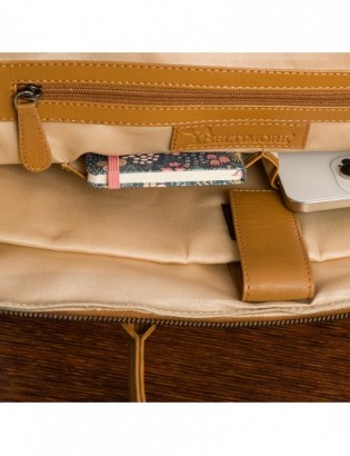 Torba skórzana aktówka teczka croco na laptopa 15"6 brązowa A4 Beltimore S18 - zdjęcie 6