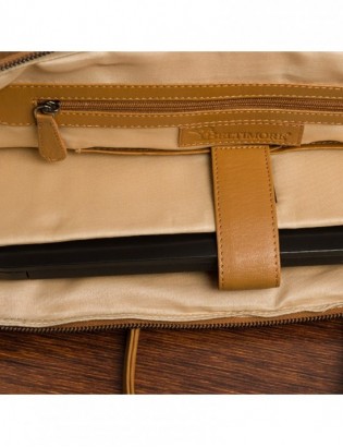 Torba skórzana aktówka teczka croco na laptopa 15"6 brązowa A4 Beltimore S18 - zdjęcie 7