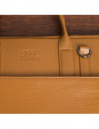 Torba skórzana aktówka teczka croco na laptopa 15"6 brązowa A4 Beltimore S18 - zdjęcie 8