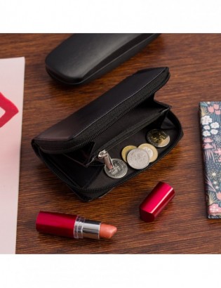 Portfel skórzany damski pionowy RFiD skóra na karty klasyk czarny Beltimore A02 - zdjęcie 12