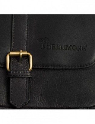 Torba męska skórzana na ramię zgrabna elegancka A4 Beltimore czarna N23 - zdjęcie 4