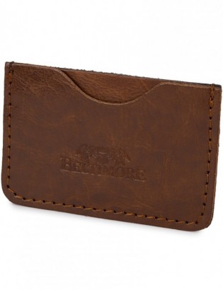 Etui na Karty Skórzane Slim Beltimore Wizytownik koniakowe G57 - zdjęcie 1