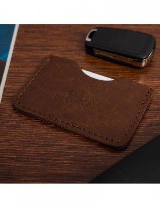 Etui na Karty Skórzane Slim Beltimore Wizytownik koniakowe G57 - zdjęcie 2