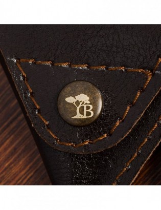 Etui na Monety Skórzane Bilonówka Trójkątna Beltimore Brązowy G56 - zdjęcie 3