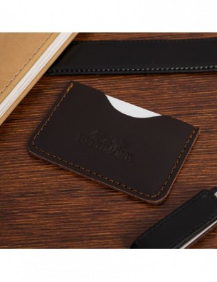Etui na Karty Skórzane Slim Beltimore Wizytownik ciemny brąz G57 - zdjęcie 2