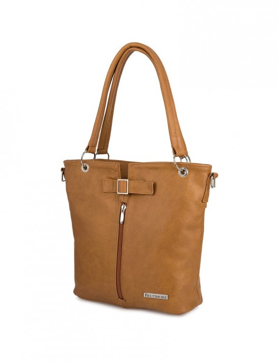 Torebka Damska Shopper Skóra Naturalna Miękka Beltimore Camel 935