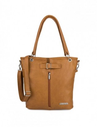 Torebka Damska Shopper Skóra Naturalna Miękka Beltimore Camel 935 - zdjęcie 3