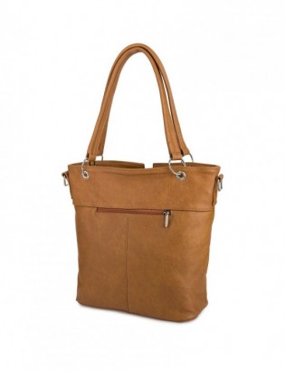 Torebka Damska Shopper Skóra Naturalna Miękka Beltimore Camel 935 - zdjęcie 5