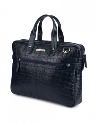 Torba skórzana elegancka croco laptop 15 - zdjęcie 5