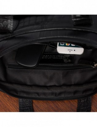 Torba skórzana elegancka croco laptop 15 - zdjęcie 13