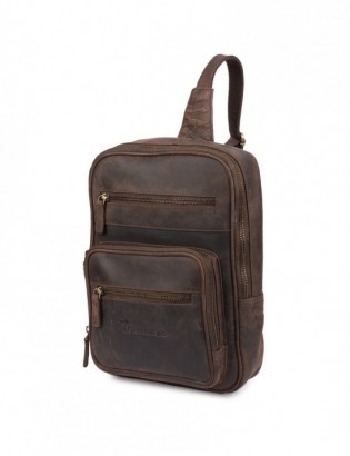 Plecak skórzany saszetka przez ramię crossbody modna 2-komorowa Beltimore N25 - zdjęcie 5