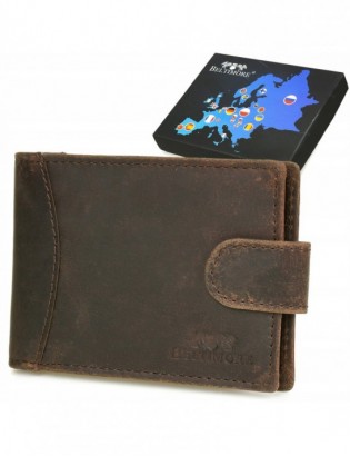 Etui skórzane na dokumenty karty wizytownik RFiD ciemny brąz C85 - zdjęcie 1