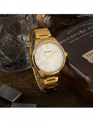 Zegarek męski bransoleta duży solidny złoty glob premium Beltimore BT01 - zdjęcie 2