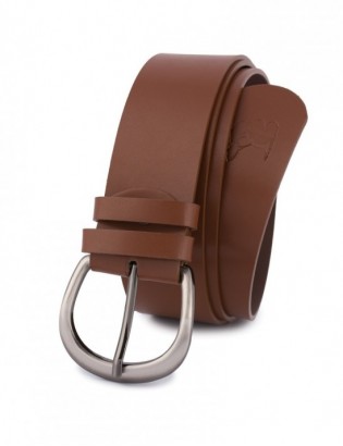 Skórzany pasek damski do spodni sukienki brązowy skóra nat 4 cm Beltimore D87 - zdjęcie 6