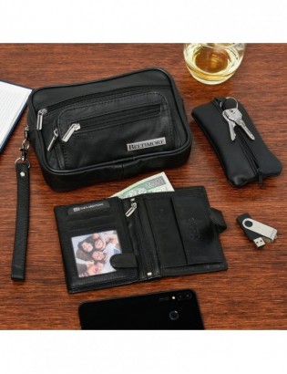 Zestaw męski skórzany premium Beltimore portfel saszetka etui P68 - zdjęcie 7