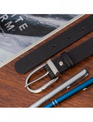 Skórzany pasek damski do spodni sukienki czarna skóra nat 3 cm Beltimore D89 - zdjęcie 8