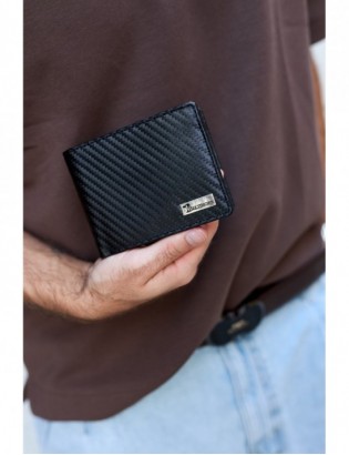 Portfel męski skórzany klasyczny RFiD duży czarny carbon premium Beltimore P01 - zdjęcie 2