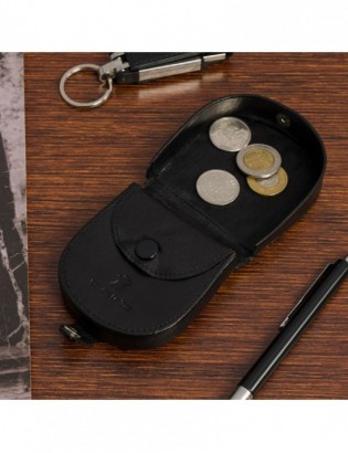 Podkówka sztywne etui na pieniądze skórzane banknotówka czarna Beltimore G99 - zdjęcie 2