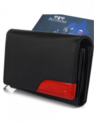 Damski portfel skórzany czarny duży RFiD Beltimore 036 - zdjęcie 1