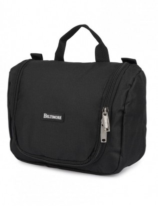 Kosmetyczka podróżna czarna unisex organizer lusterko Beltimore R26 - zdjęcie 1