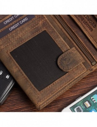 Portfel skórzany męski brązowy nubuk skóra motor RFiD Beltimore R90 - zdjęcie 11
