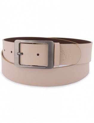 Skórzany pasek damski do spodni sukienki cielisty skóra nat 4 cm Beltimore D82 - zdjęcie 7