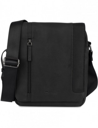 Torba męska skórzana na ramię zgrabna elegancka Beltimore czarna N36 - zdjęcie 1