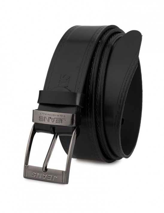 Pasek męski skórzany premium szeroki 4cm klasyczny czarny Beltimore Jeans E60