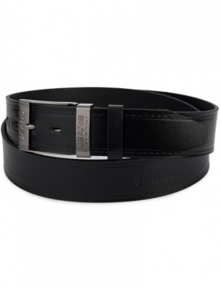 Pasek męski skórzany premium szeroki 4cm klasyczny czarny Beltimore Jeans E60 - zdjęcie 4