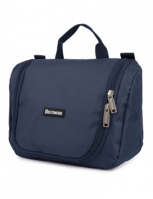 Kosmetyczka podróżna granatowa unisex organizer lusterko Beltimore R26 - zdjęcie 1