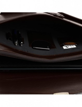 Brązowa męska aktówka Beltimore teczka elegancka pojemna W35 - zdjęcie 8