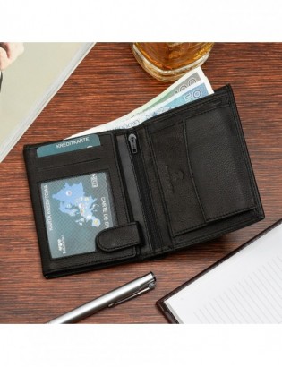 Męski portfel skórzany klasyczny RFiD czarny Beltimore K44 - zdjęcie 3