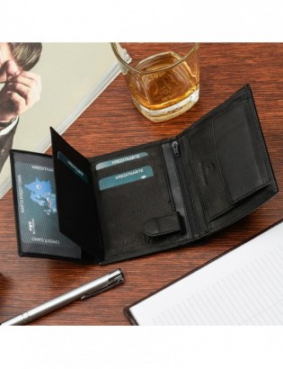 Męski portfel skórzany klasyczny RFiD czarny Beltimore K44 - zdjęcie 4