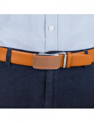 Pasek męski skórzany 3,5 cm klamra automatyczna Beltimore 02-542 - zdjęcie 2