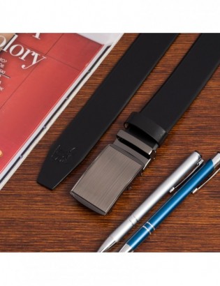 Pasek skórzany męski czarny szeroki 3,5 cm Beltimore A20 - zdjęcie 2