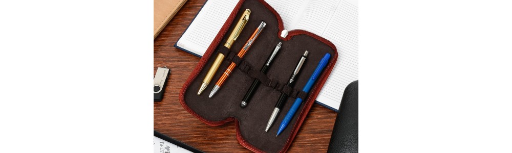 Etui damskie na długopisy pióro skórzane eleganckie | beltimore.eu